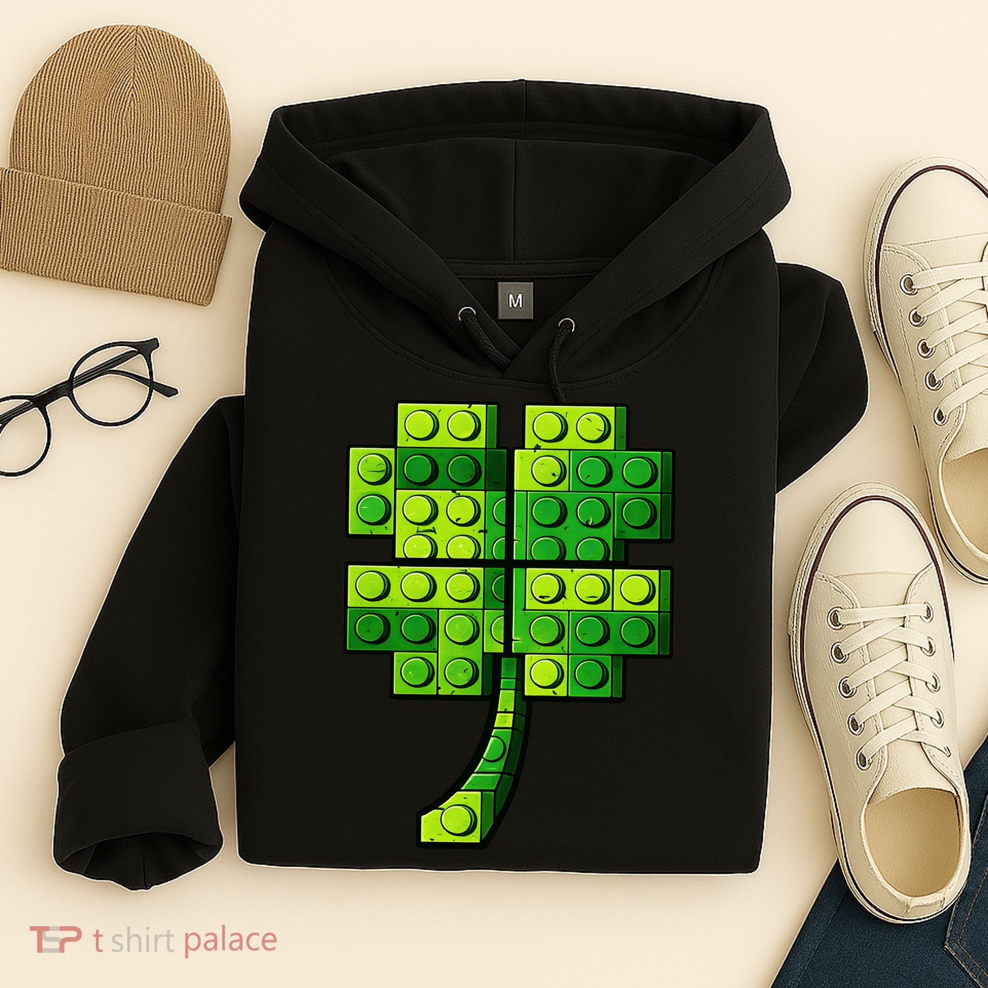 Shamrock Building Clover Blocks St Patricks Day Hoodie