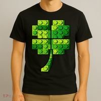 Shamrock Building Clover Blocks St Patricks Day T-Shirt thumb 3