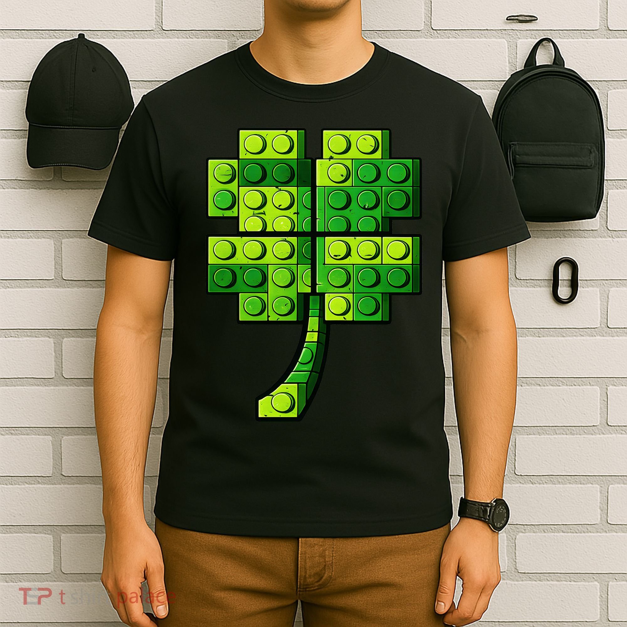 Shamrock Building Clover Blocks St Patricks Day T-Shirt