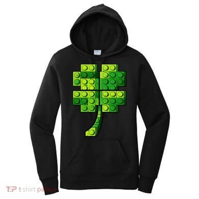 Shamrock Building Clover Blocks St Patricks Day Women's Hoodie