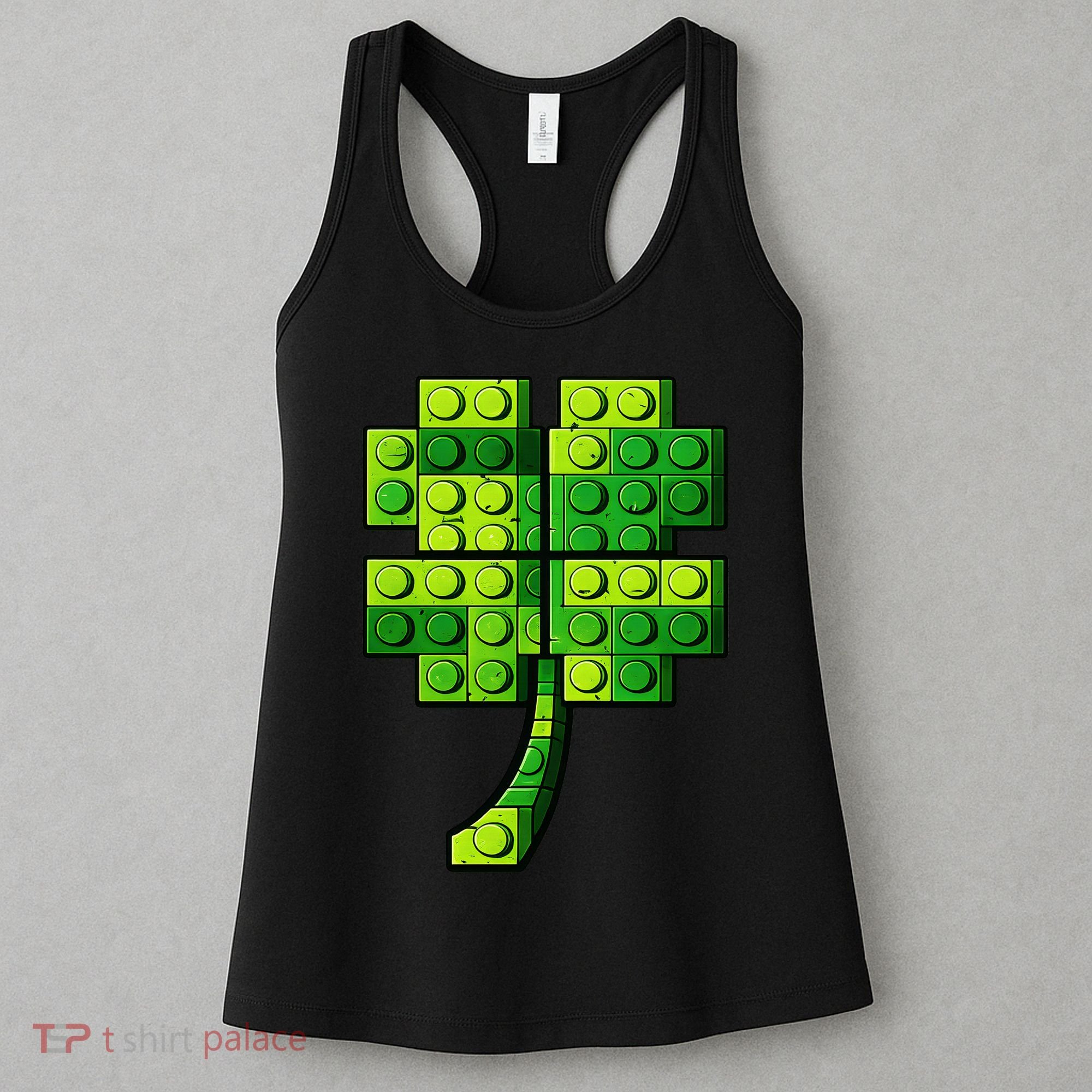 Shamrock Building Clover Blocks St Patricks Day Women's Tank Top