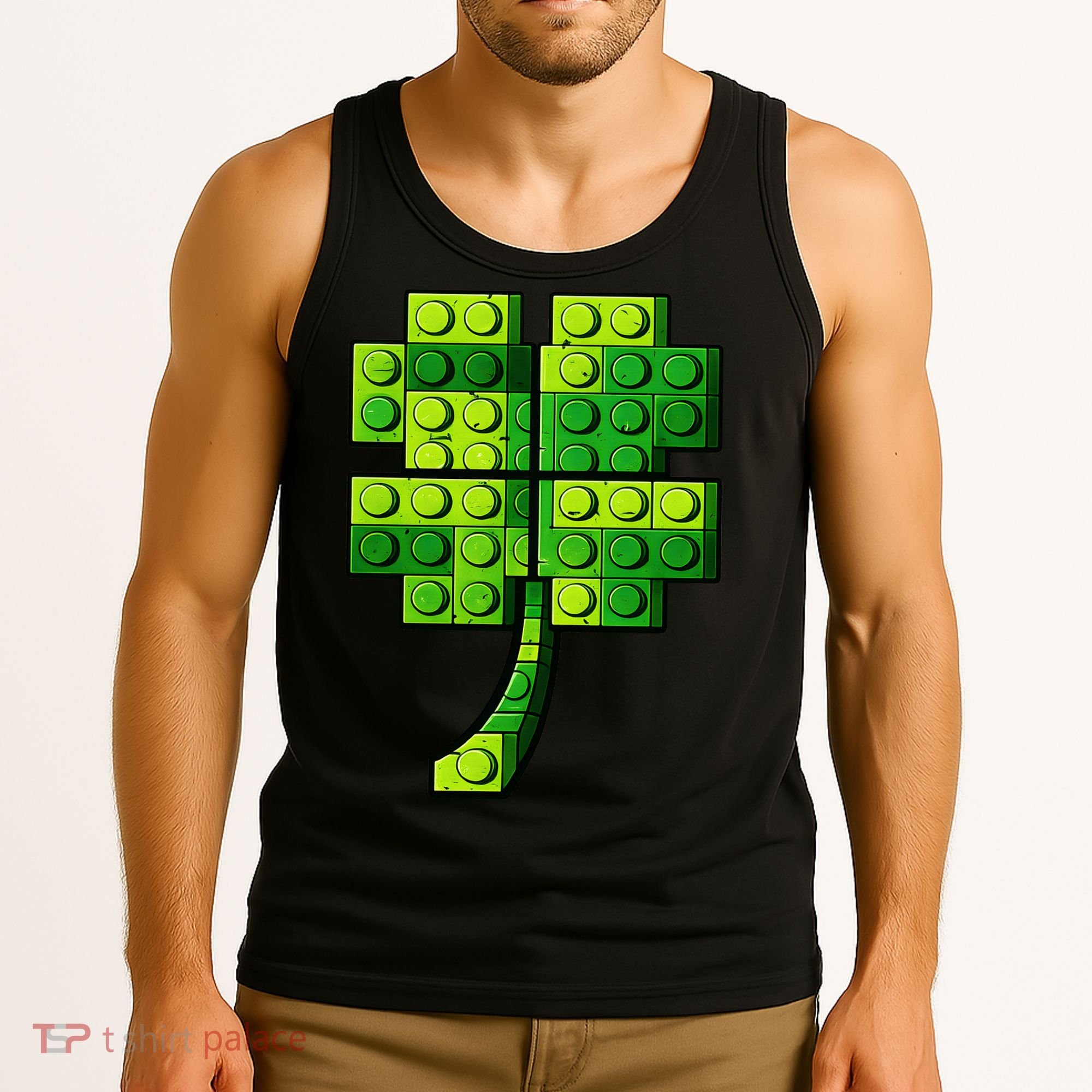 Shamrock Building Clover Blocks St Patricks Day Tank Top
