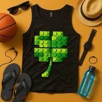 Shamrock Building Clover Blocks St Patricks Day Tank Top thumb 4