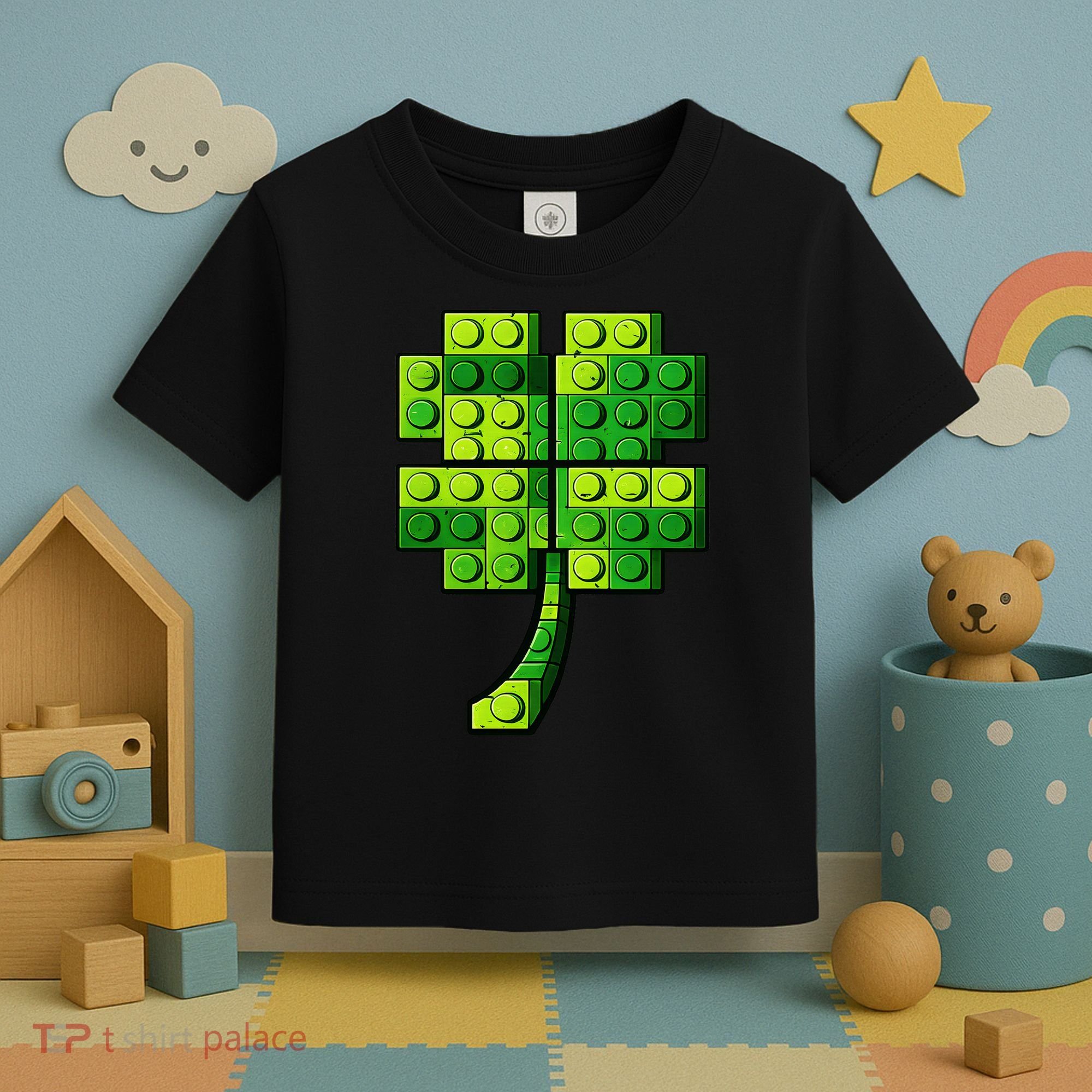 Shamrock Building Clover Blocks St Patricks Day Toddler T-Shirt
