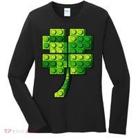 Shamrock Building Clover Blocks St Patricks Day Women's Long Sleeve Shirt thumb 0