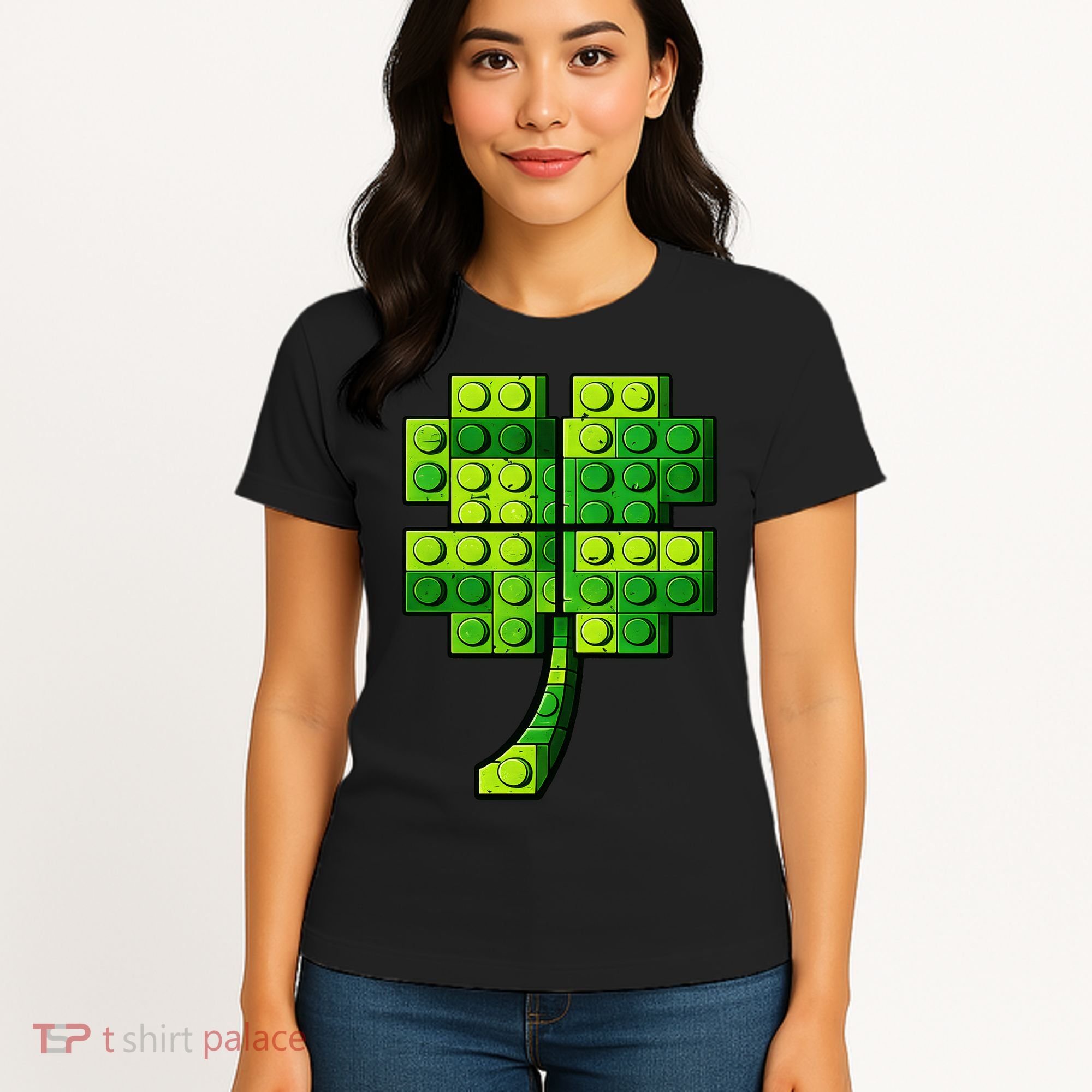Shamrock Building Clover Blocks St Patricks Day Women's T-Shirt