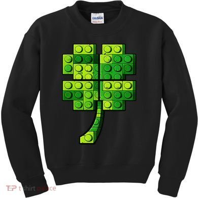 Shamrock Building Clover Blocks St Patricks Day Kids Sweatshirt