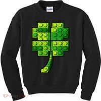 Shamrock Building Clover Blocks St Patricks Day Kids Sweatshirt thumb 0