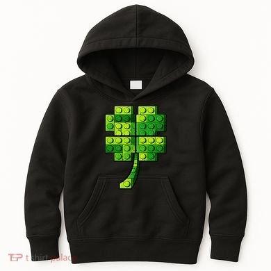 Shamrock Building Clover Blocks St Patricks Day Kids Hoodie