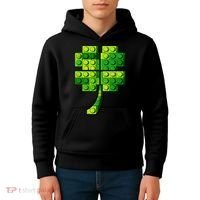 Shamrock Building Clover Blocks St Patricks Day Kids Hoodie thumb 4