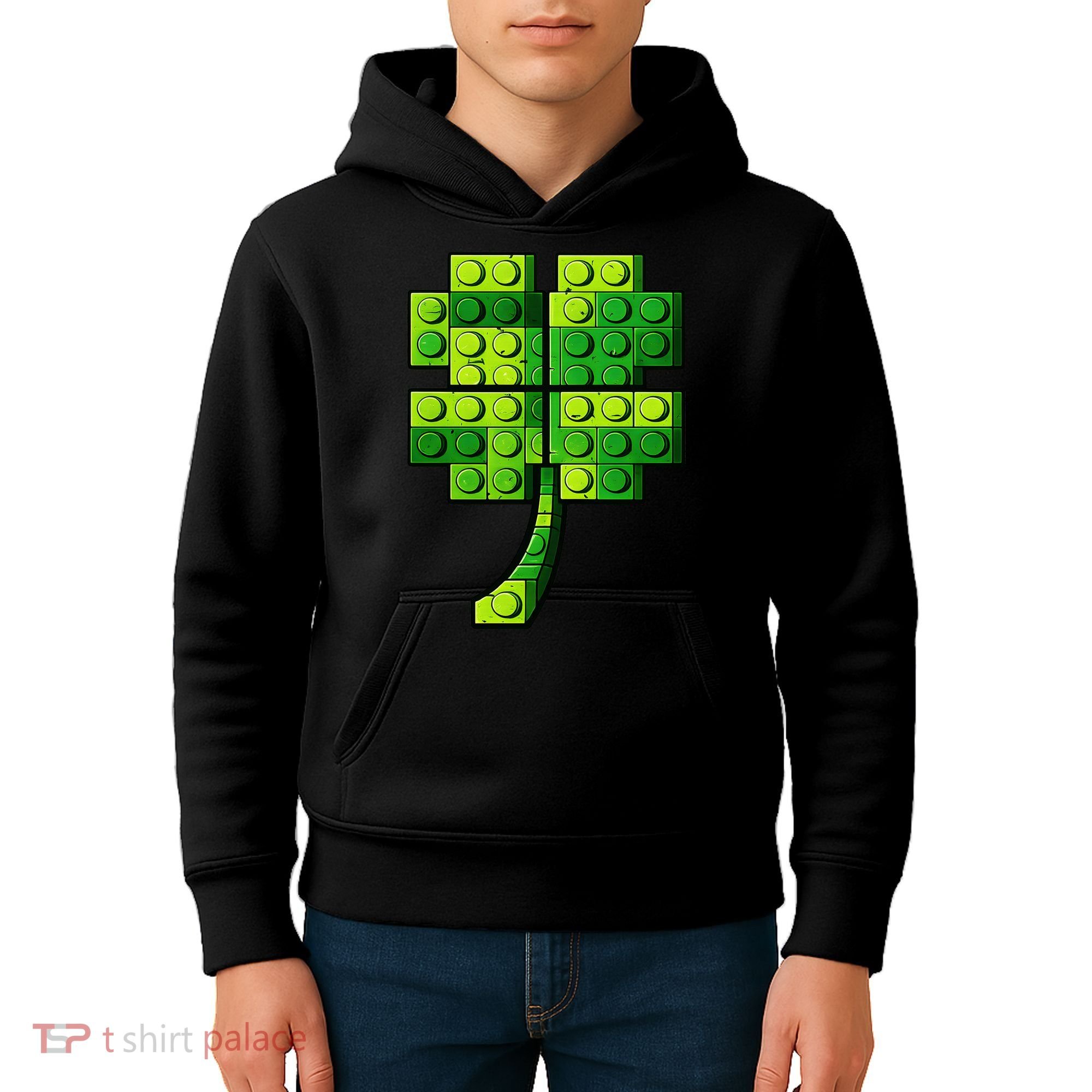 Shamrock Building Clover Blocks St Patricks Day Kids Hoodie