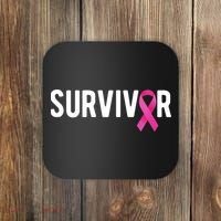 Survivor Breast Cancer Awareness Ribbon Coaster thumb 0