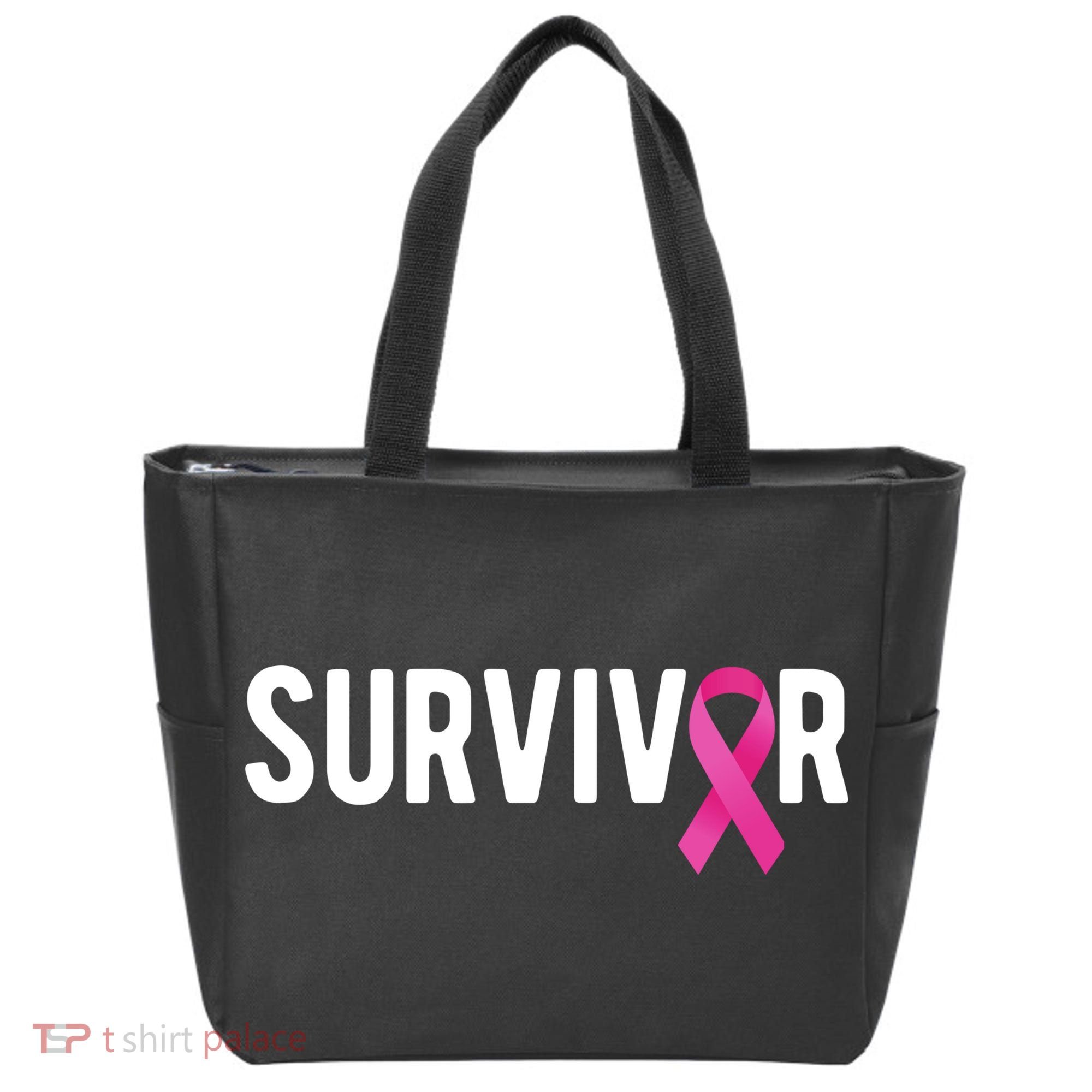 Survivor Breast Cancer Awareness Ribbon Tote Bag