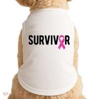 Survivor Breast Cancer Awareness Ribbon Doggie Tank thumb 0