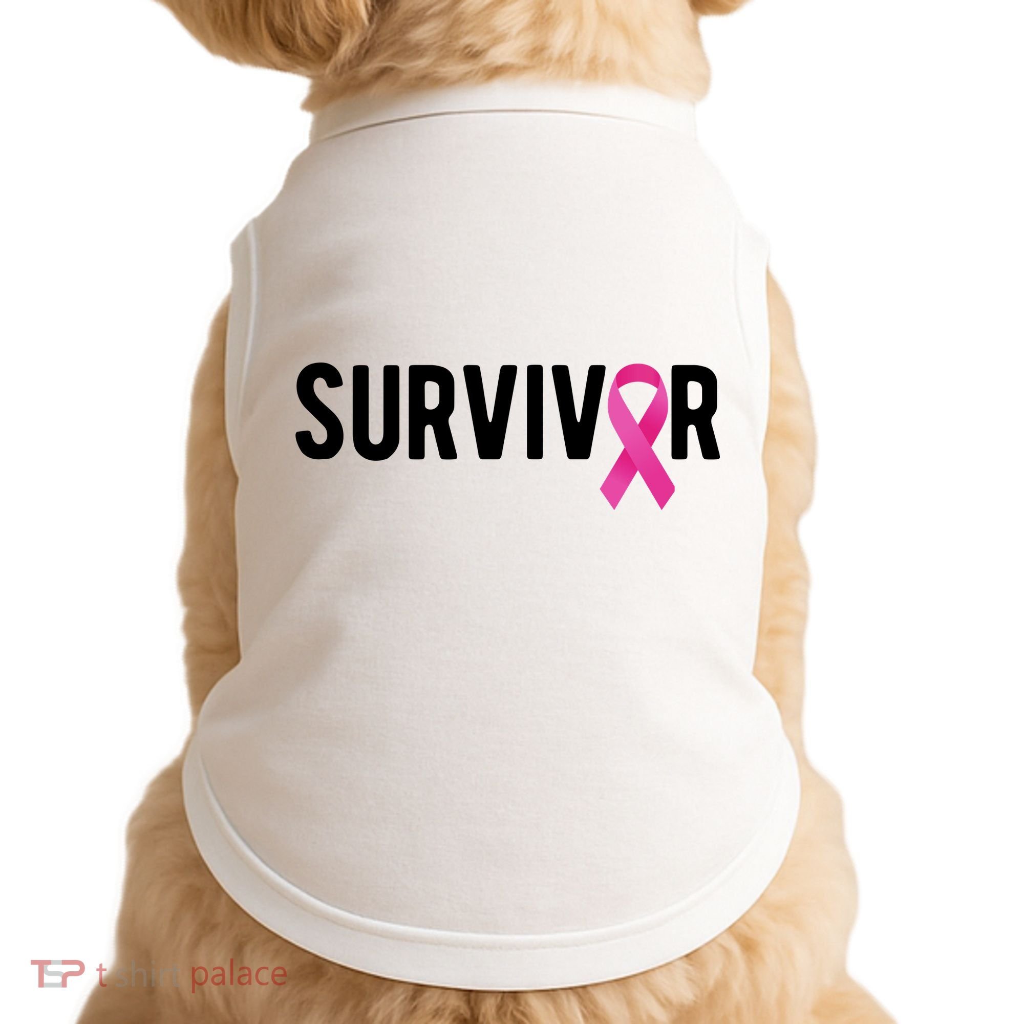 Survivor Breast Cancer Awareness Ribbon Doggie Tank