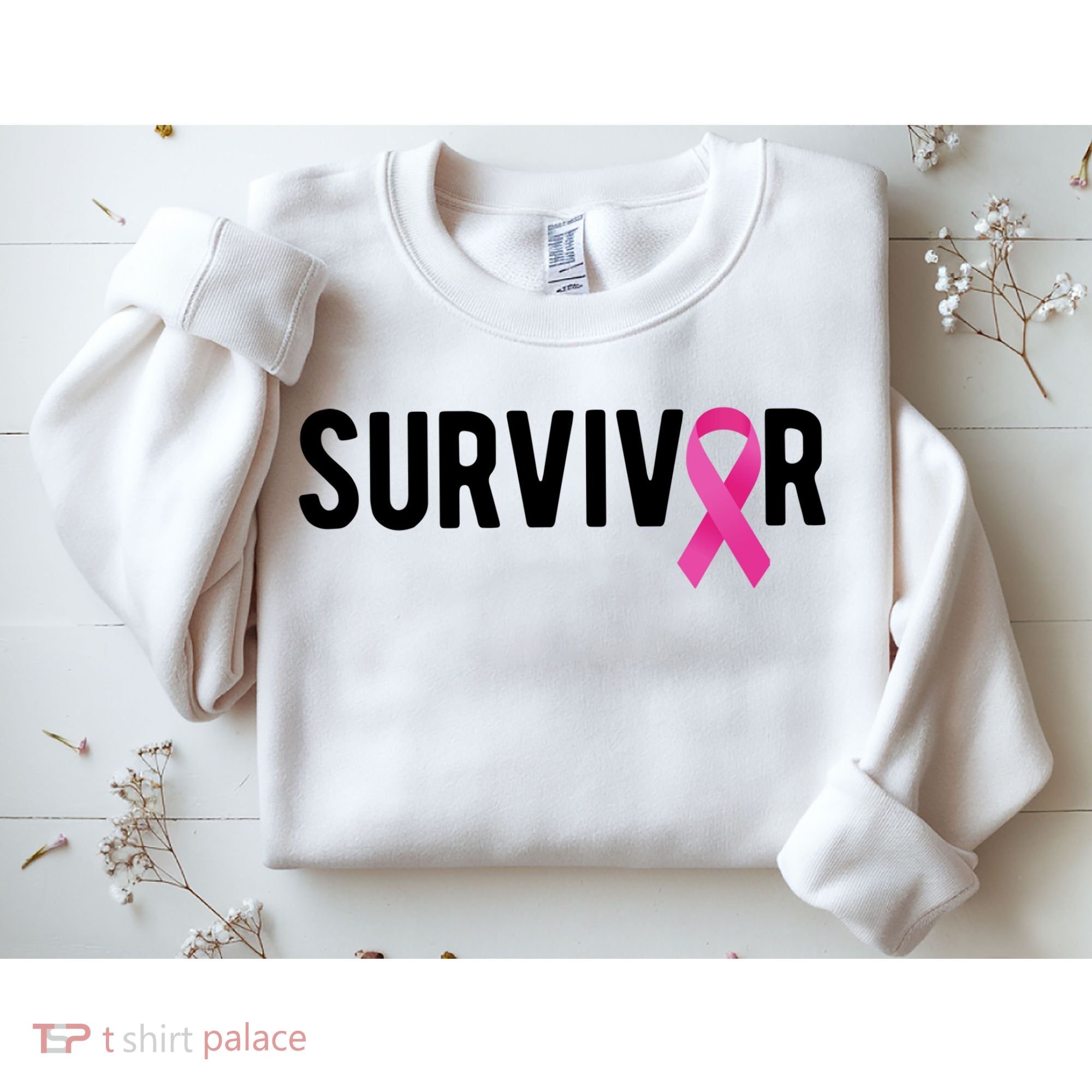 Survivor Breast Cancer Awareness Ribbon Sweatshirt