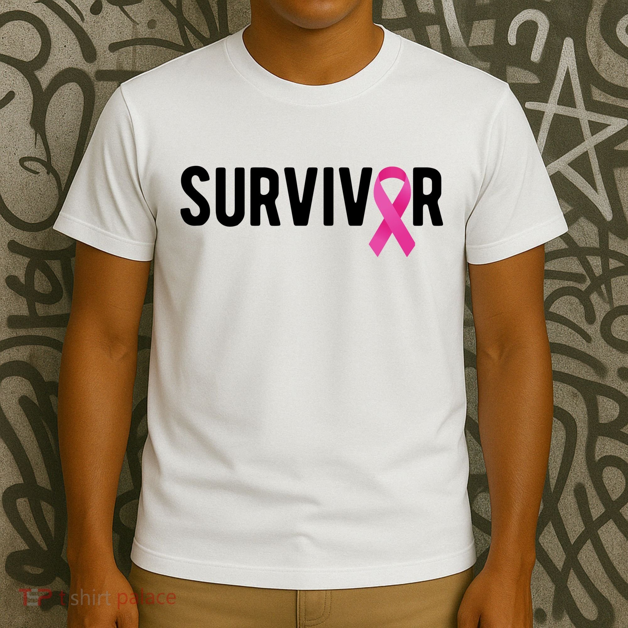 Survivor Breast Cancer Awareness Ribbon T-Shirt