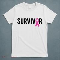 Survivor Breast Cancer Awareness Ribbon T-Shirt thumb 5