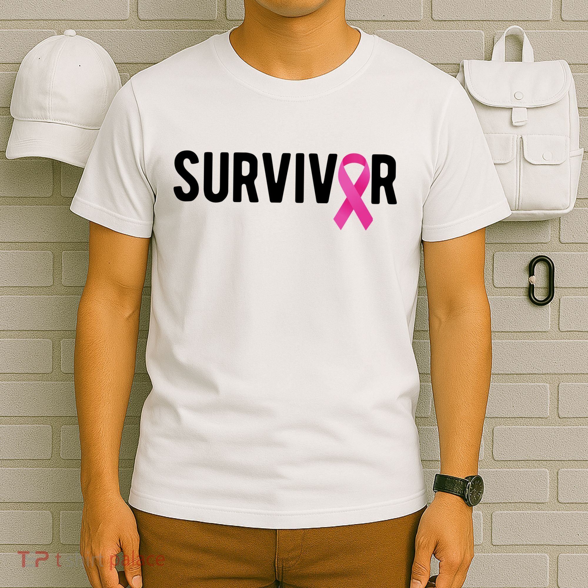 Survivor Breast Cancer Awareness Ribbon T-Shirt