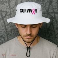 Survivor Breast Cancer Awareness Ribbon Bucket Hat thumb 2