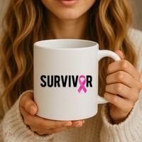 Survivor Breast Cancer Awareness Ribbon Coffee Mug thumb 3