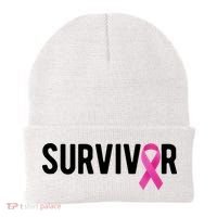 Survivor Breast Cancer Awareness Ribbon Beanie thumb 0