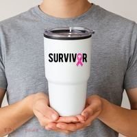 Survivor Breast Cancer Awareness Ribbon Tumbler thumb 2