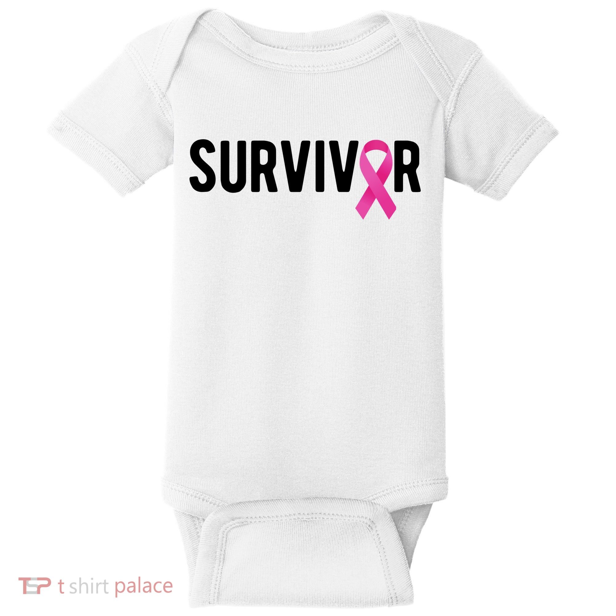 Survivor Breast Cancer Awareness Ribbon Baby Bodysuit