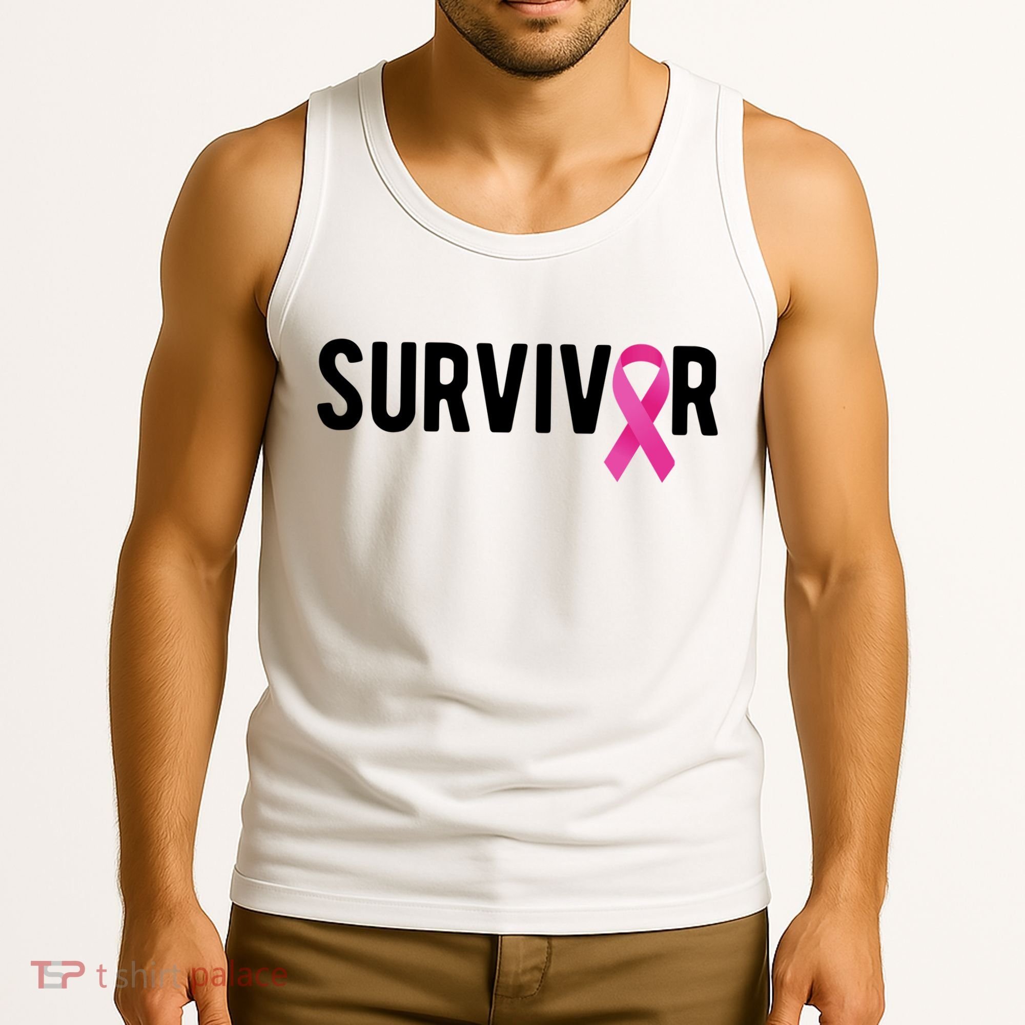 Survivor Breast Cancer Awareness Ribbon Tank Top