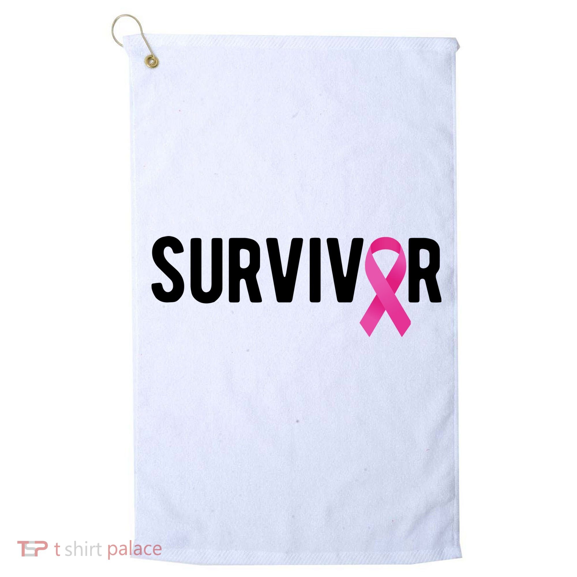 Survivor Breast Cancer Awareness Ribbon Golf Towel