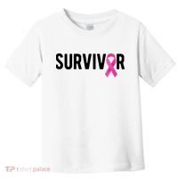 Survivor Breast Cancer Awareness Ribbon Toddler T-Shirt thumb 0