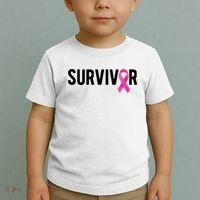 Survivor Breast Cancer Awareness Ribbon Toddler T-Shirt thumb 2