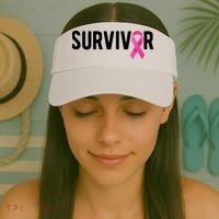 Survivor Breast Cancer Awareness Ribbon Visor thumb 2