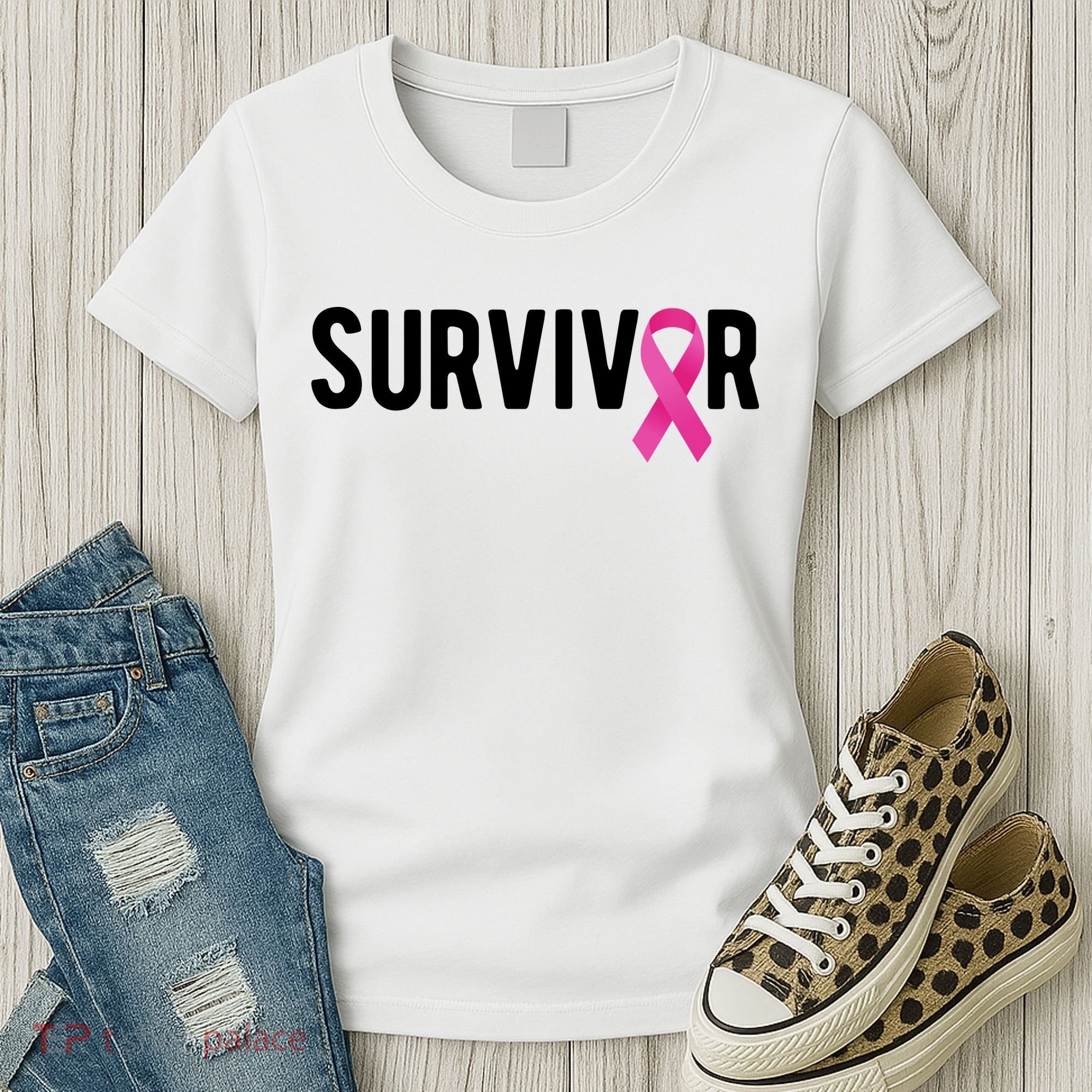Survivor Breast Cancer Awareness Ribbon Women's T-Shirt