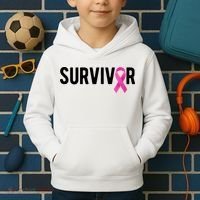 Survivor Breast Cancer Awareness Ribbon Kids Hoodie thumb 2