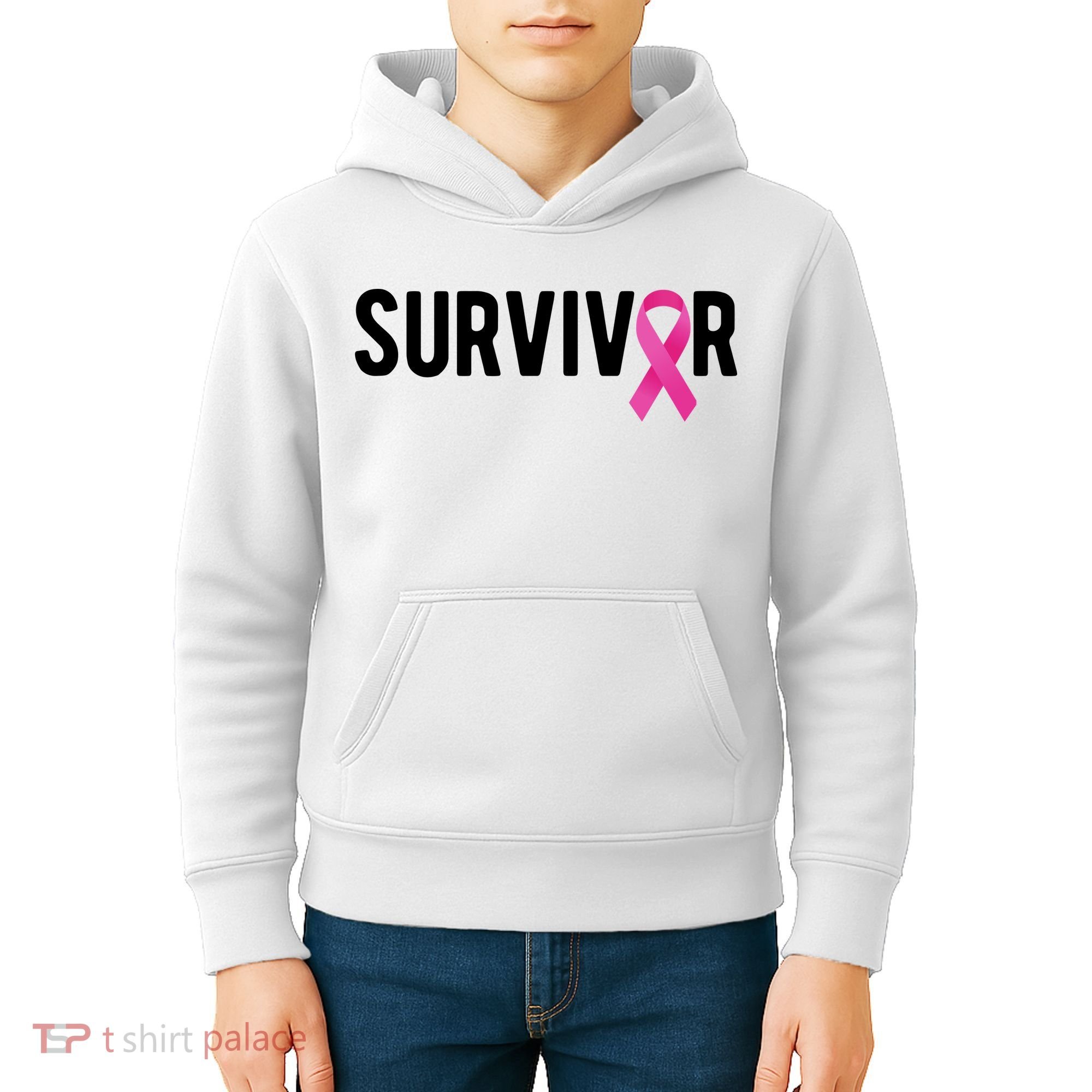 Survivor Breast Cancer Awareness Ribbon Kids Hoodie
