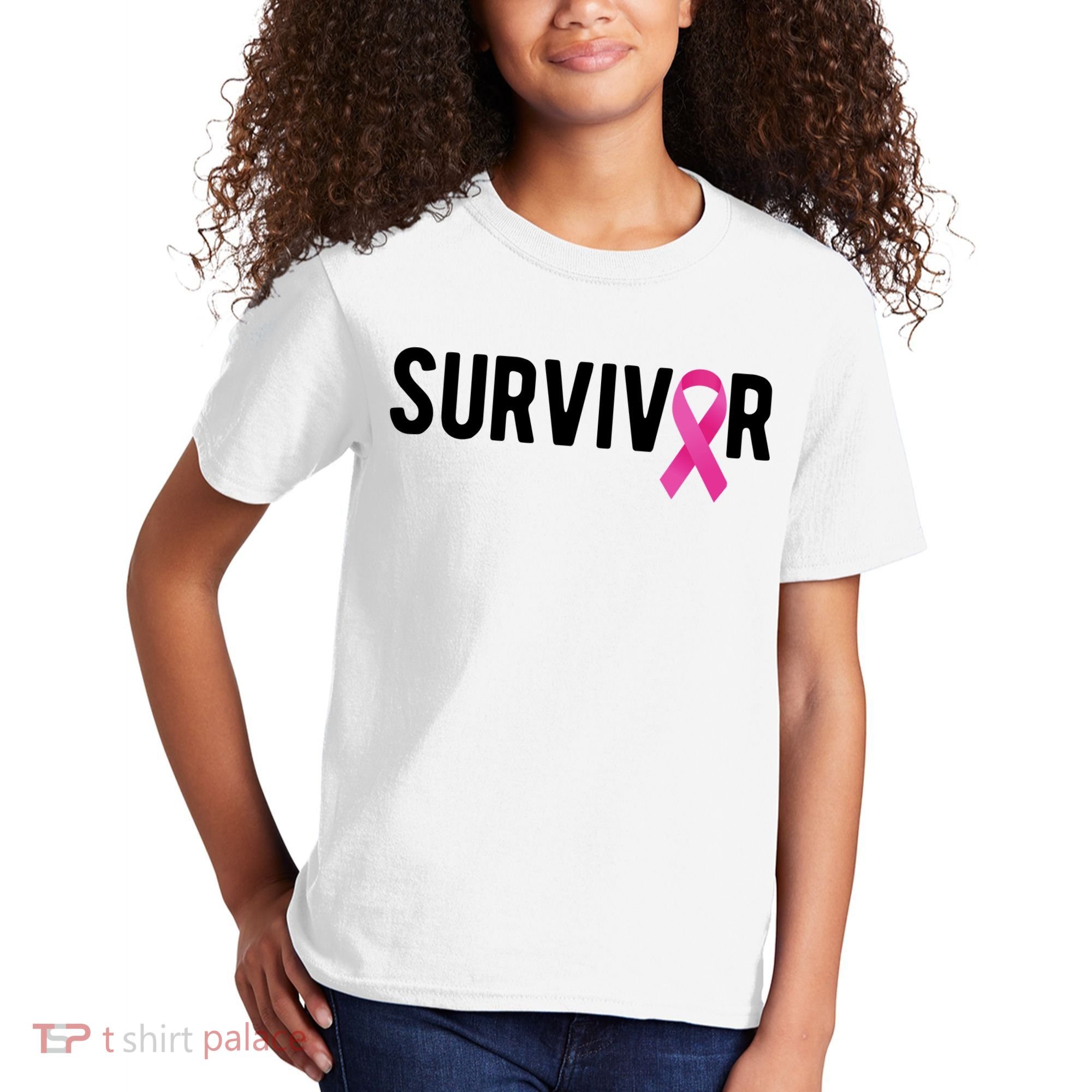 Survivor Breast Cancer Awareness Ribbon Kids T-Shirt