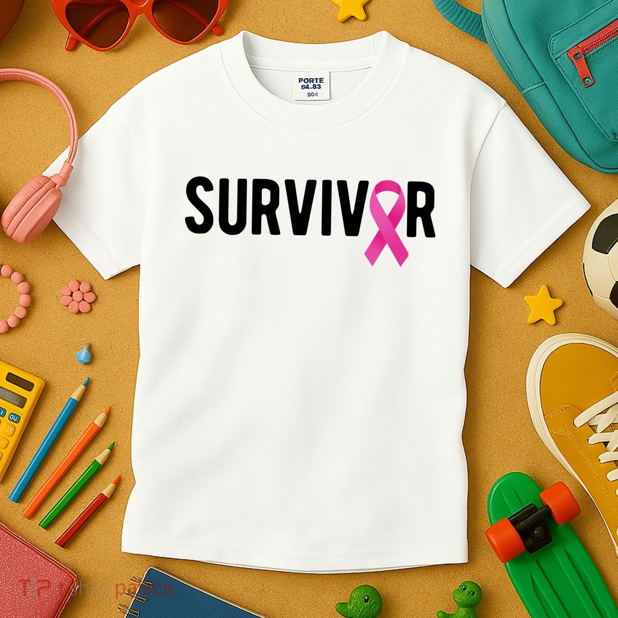 Survivor Breast Cancer Awareness Ribbon Kids T-Shirt