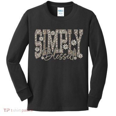 Simply Blessed Camo Kids Long Sleeve Shirt