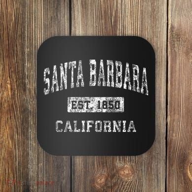Santa Barbara California Ca Vintage Established Coaster