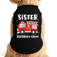 Sister Birthday Crew Fire Truck Party Firefighter Doggie Tank thumb 0
