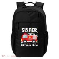 Sister Birthday Crew Fire Truck Party Firefighter Backpack thumb 0