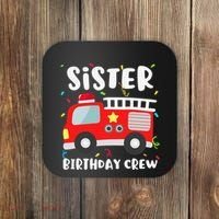 Sister Birthday Crew Fire Truck Party Firefighter Coaster thumb 0