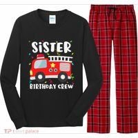 Sister Birthday Crew Fire Truck Party Firefighter Long Sleeve Pajama Set thumb 0