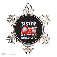Sister Birthday Crew Fire Truck Party Firefighter Ornament thumb 0