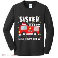 Sister Birthday Crew Fire Truck Party Firefighter Kids Long Sleeve Shirt thumb 0