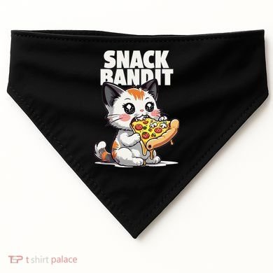 SNACK BANDIT Cute Cat Pizza USA-Made Doggie Bandana