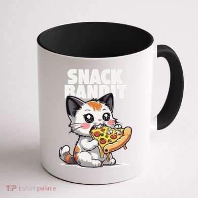 SNACK BANDIT Cute Cat Pizza Coffee Mug back