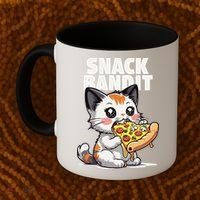 SNACK BANDIT Cute Cat Pizza Coffee Mug thumb 2