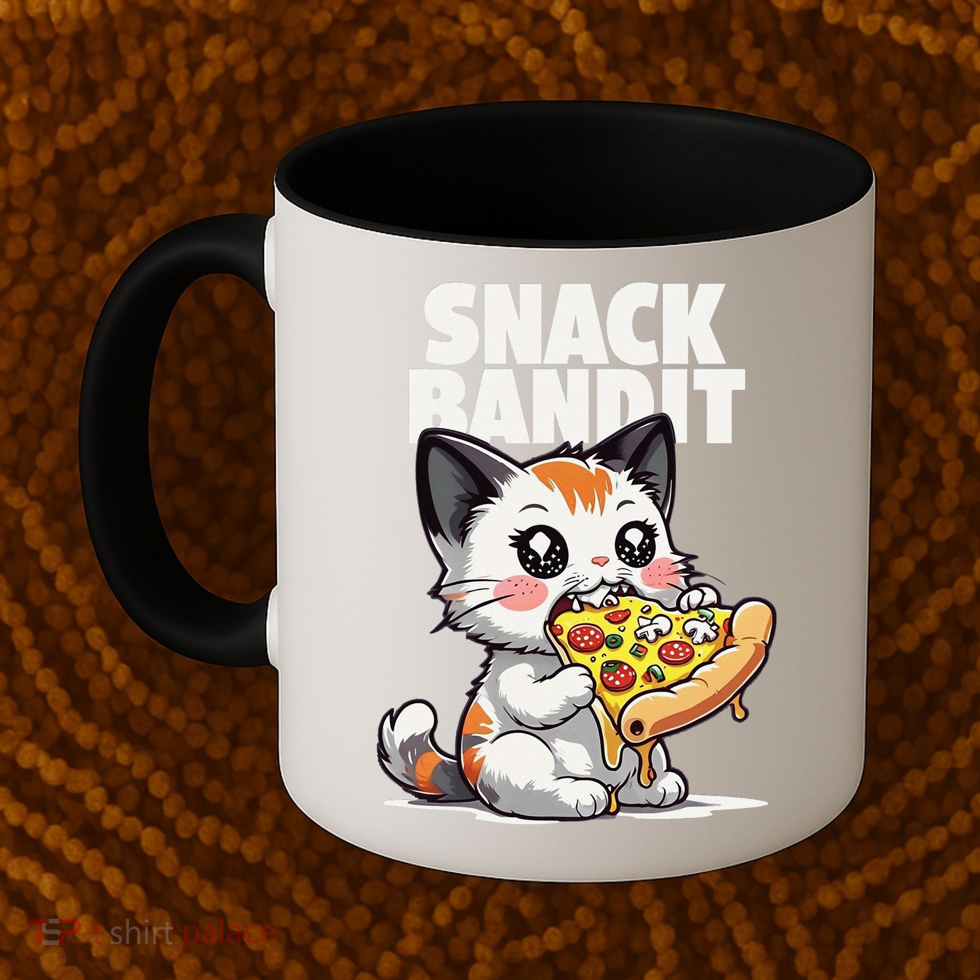 SNACK BANDIT Cute Cat Pizza Coffee Mug